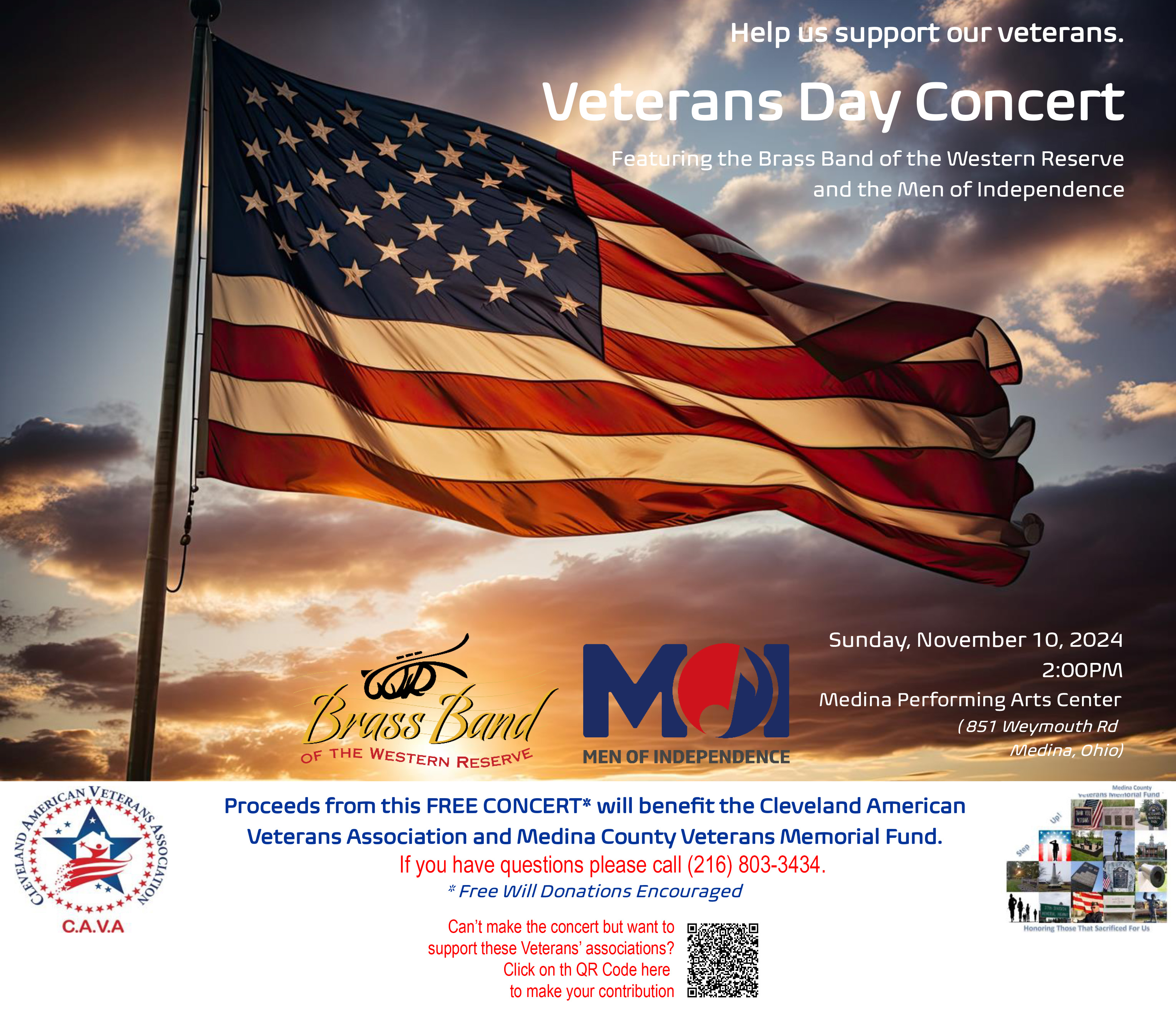 Veterans Day Benefit Concert with MOI and Brass Band of The Western Reserve